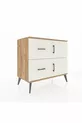 Commode Hyperion à une étagère, 2 tiroirs et 2 portes, pin-jaspe