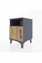 Chevet Hyperion avec une étagère unique et une porte unique Anthracite-Pin