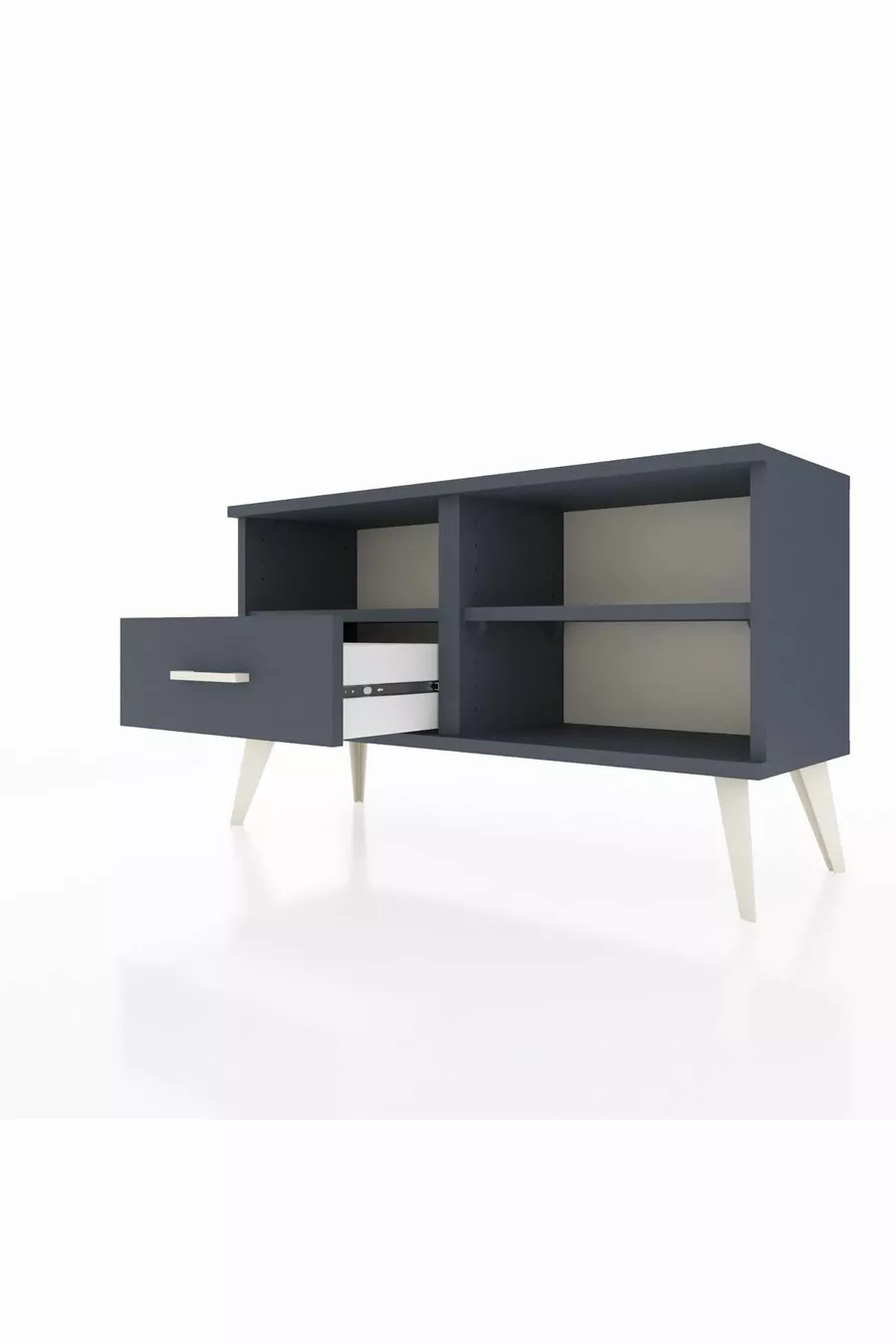 Commode Arges 2 étagères 1 tiroir Anthracite-Anthracite