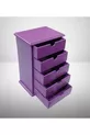Hobi ERDL Commode Boîte à Bijoux et Maquillage 5 Tiroirs Peinture Brillante VIOLET Fait Main