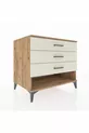 Commode Kronos à 3 tiroirs Pin-Pierre d'Agate