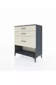 Commode Hyperion 3 tiroirs Anthracite-Pierres de lune