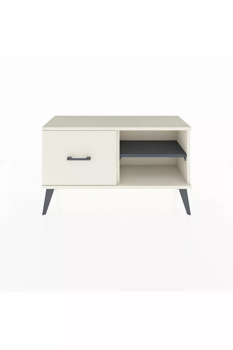 Commode Arges à une étagère et un tiroir, Ambre-Anthracite / Ambre