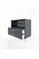 Commode Hyperion 2 étagères 2 tiroirs Anthracite-Anthracite