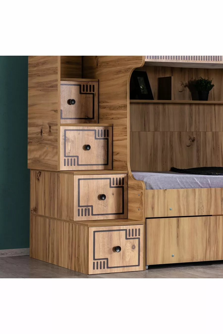 Lit superposé, lit superposé naturel avec 3 matelas confort