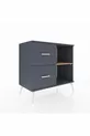 Commode Hyperion à une étagère et 2 tiroirs Anthracite-Sapin/Anthracite