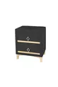 Table de chevet Doppia Linea Gold, à deux tiroirs