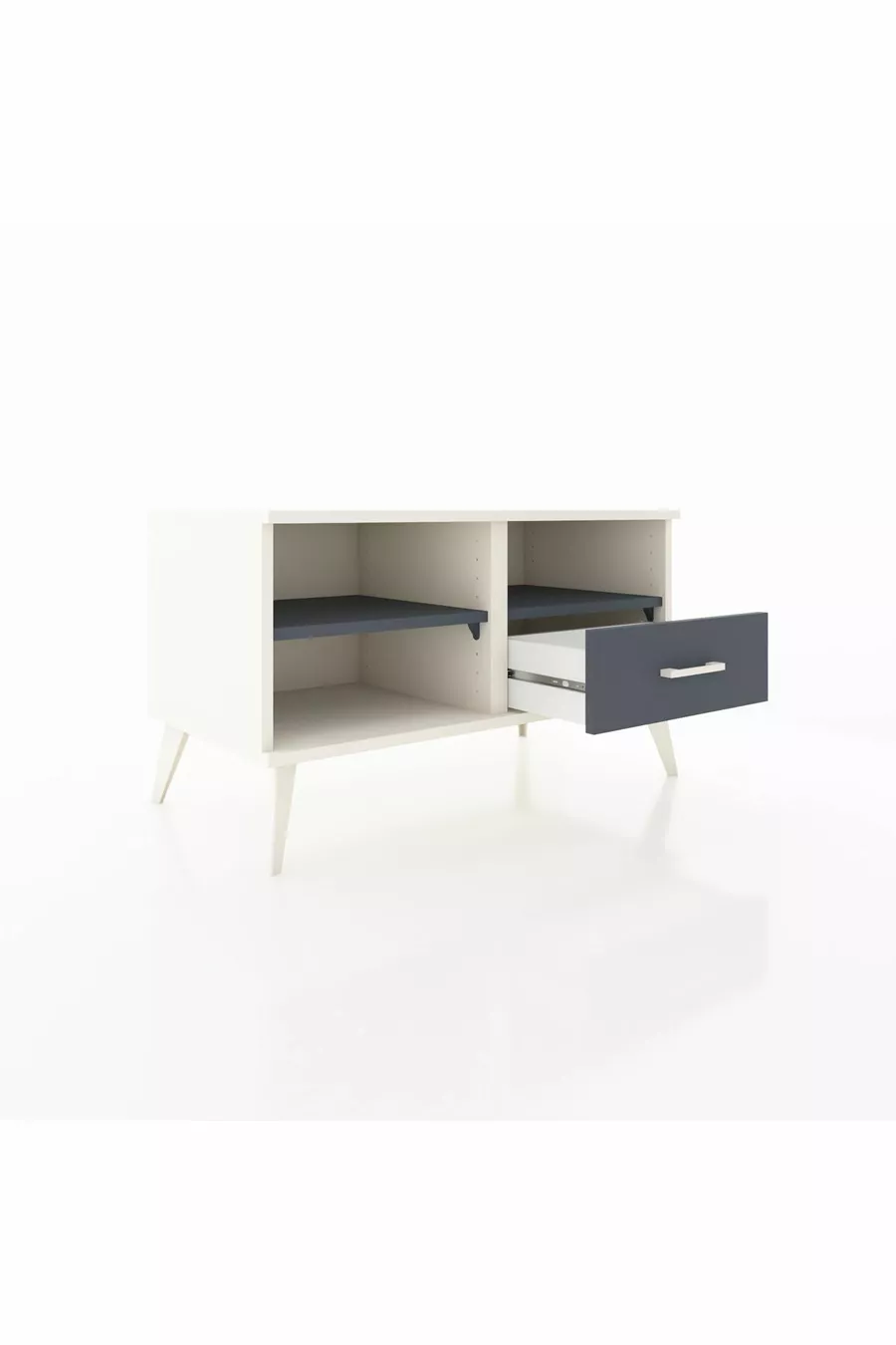 Commode Hyperion 2 étagères 1 tiroir Pierre de lune-Anthracite