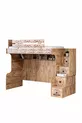 Lit superposé, Lit superposé Captain Ranza avec bureau et 2 matelas Comfort