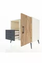 Commode Kronos avec 2 étagères, 2 tiroirs et 1 porte, Albâtre-Pin/Anthracite
