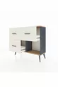 Commode Arges 3 tiroirs Anthracite-Sapin/Pierre de Lune