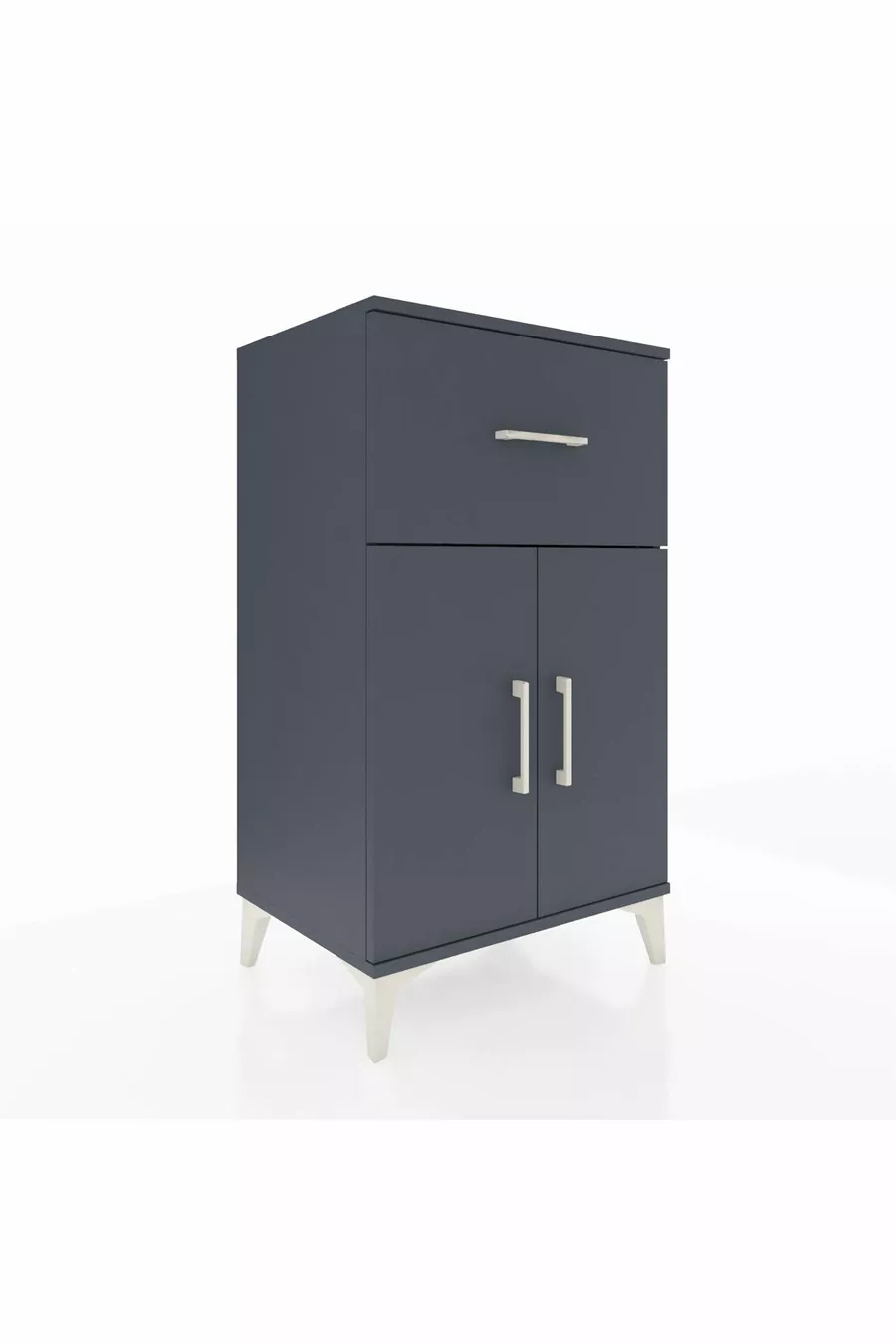 Commode Hyperion à une étagère, un tiroir et deux portes, Anthracite-Anthracite