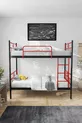 Lit superposé Koza Ranza compatible avec matelas, rouge, cadre métallique détachable