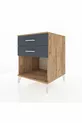 Chevet Kronos 2 tiroirs Pin-Anthracite