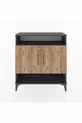 Commode Arges 3 étagères 2 portes Anthracite-Pin
