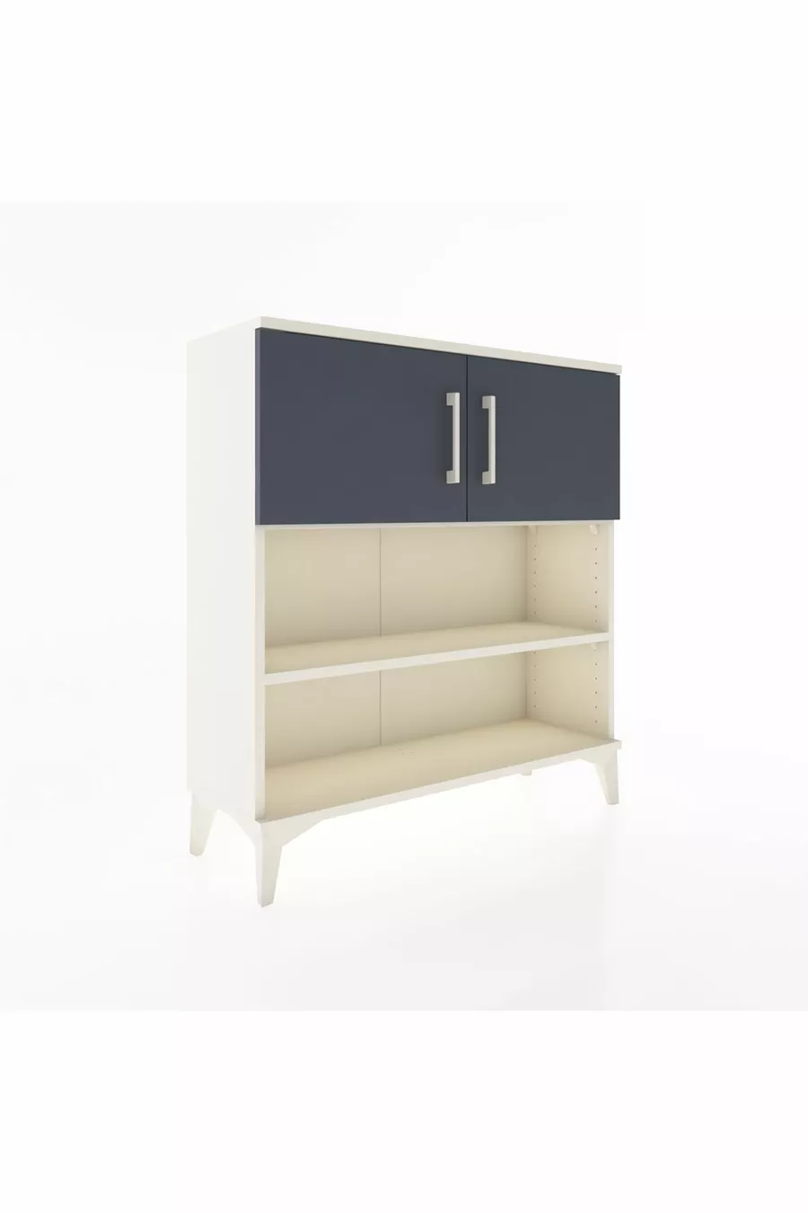Commode Arges 3 étagères 2 portes Pierre de lune-Anthracite