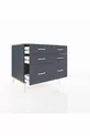 Commode Kronos 6 tiroirs Anthracite-Cèdre/Anthracite