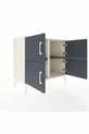 Commode Hyperion 2 étagères 4 portes Pierre de lune-Anthracite