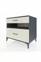 Commode Kronos avec une étagère et 2 tiroirs Anthracite-Pierre de Lune