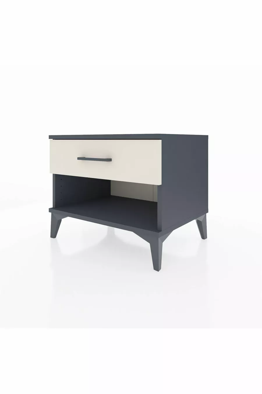 Table de chevet Hyperion à un tiroir Gris anthracite-Sable