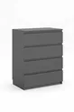 Commode Derinkuyu à 4 tiroirs pour chambre à coucher, chambre de bébé, chambre d'adolescent, anthracite