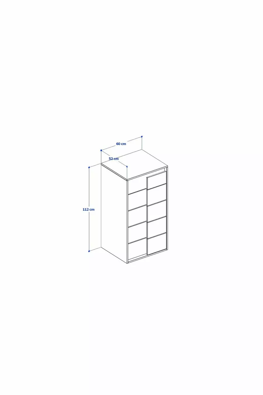 Commode Venge à 5 tiroirs