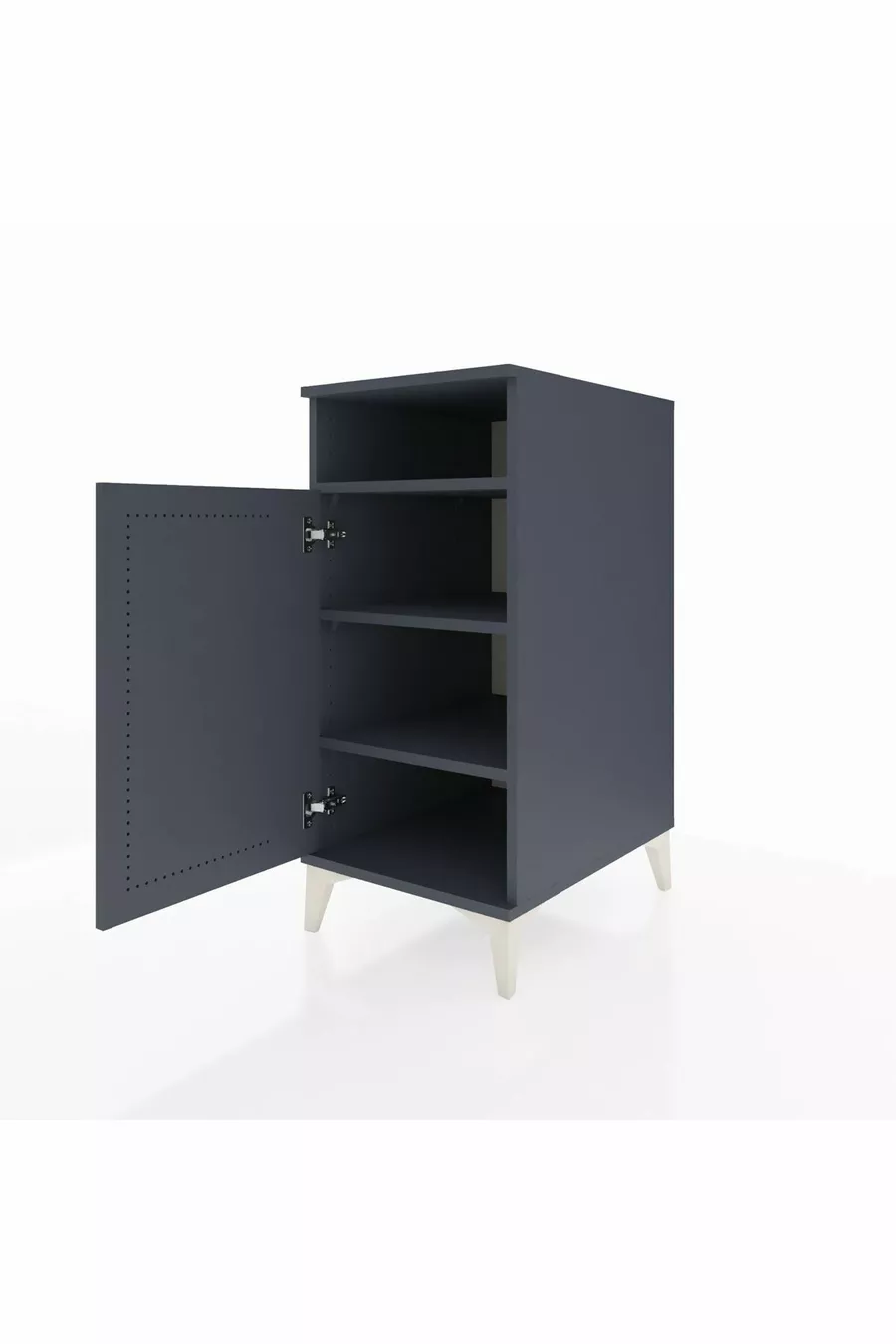 Table de chevet Kronos à 3 étagères avec 1 porte Anthracite-Anthracite