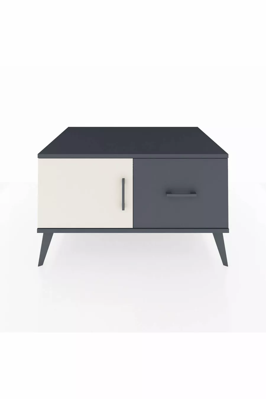 Commode Kronos avec une étagère, un tiroir et une porte, Anthracite-Pierre de lune/Anthracite