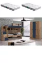 Lit superposé Ranza, Riva avec échelle 2 en 1 + Armoire 3 portes + 2 matelas Comfort