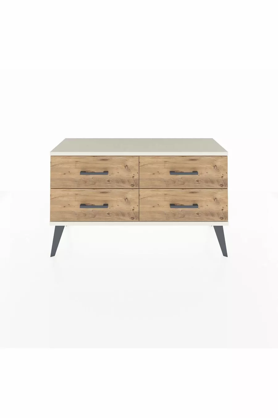 Commode Arges à 4 étagères Pierre de lune/Pine