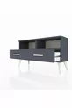 Commode Arges 2 étagères 2 tiroirs Anthracite-Anthracite
