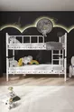 Chambre d'enfant Zambak avec lits superposés et lit métallique blanc