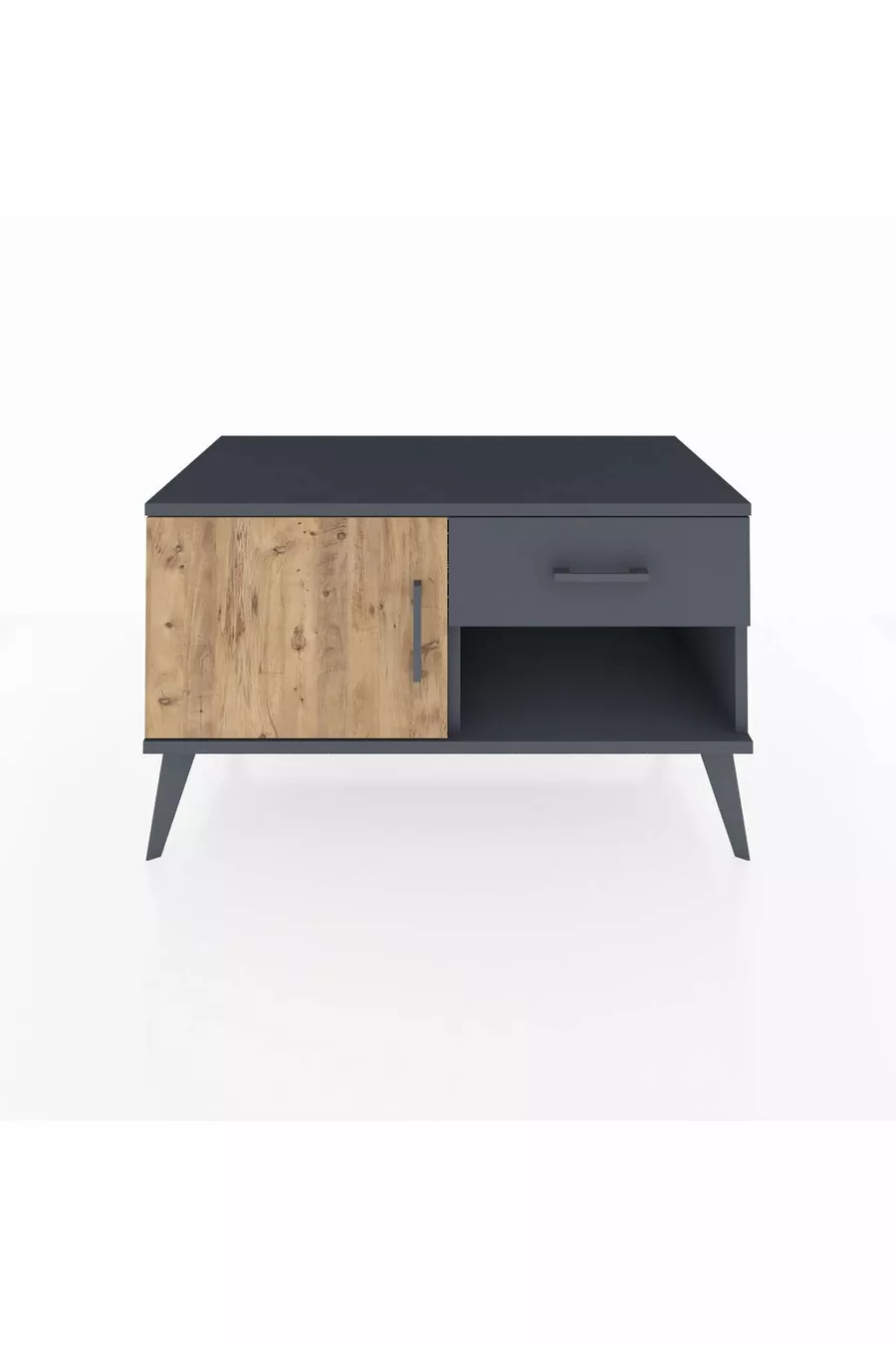 Commode Hyperion avec une seule étagère, un tiroir et une porte, Anthracite-Sapin/Anthracite