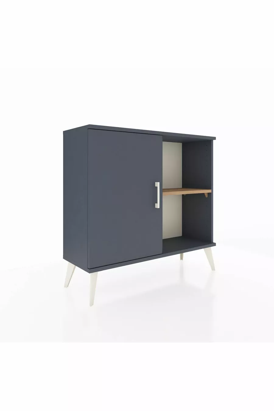 Commode Arges avec 2 étagères et 1 porte Anthracite-Anthracite/Sapin