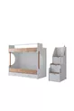 Lits superposés, Ensemble de chambre pour jeunes Vita Bohem en noyer avec lit superposé + armoire à quatre portes