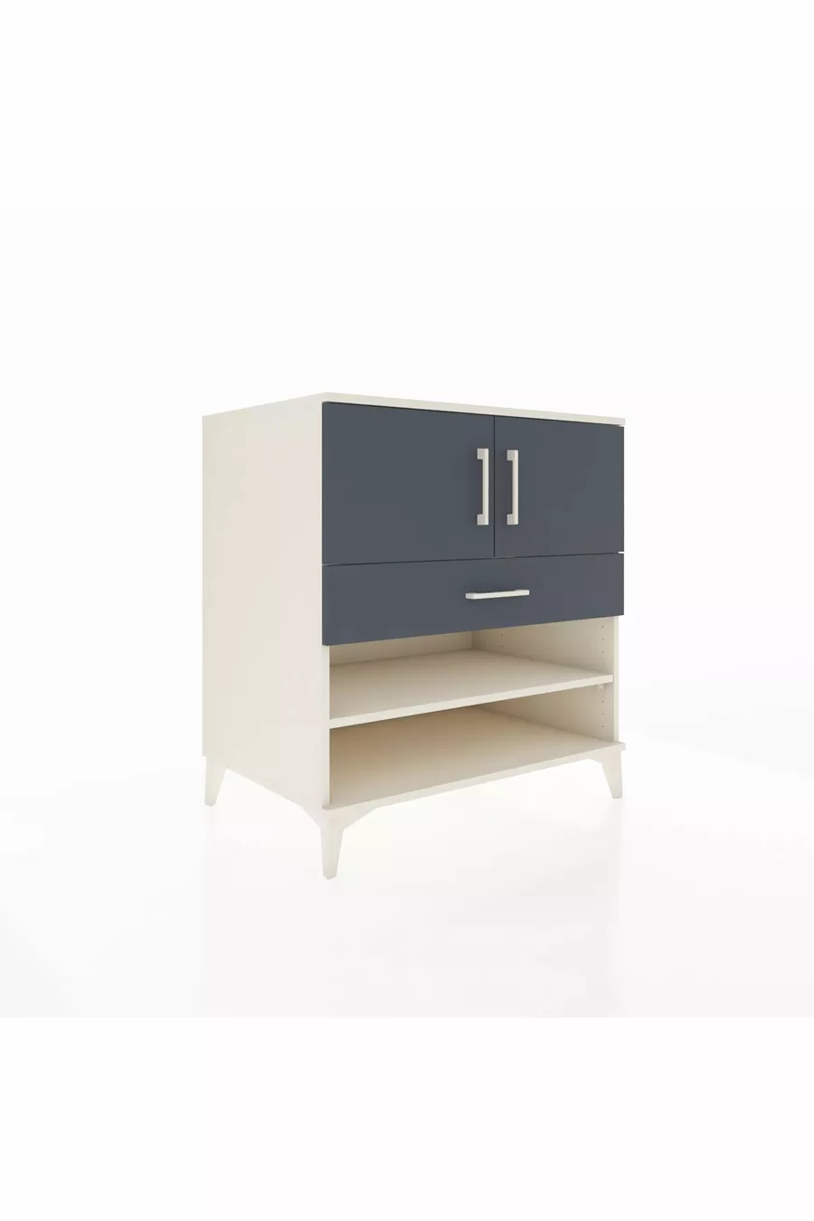 Commode Kronos avec 3 étagères, 1 tiroir et 2 portes, Pierre de Lune-Anthracite