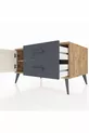 Commode Kronos à une étagère, 2 tiroirs et une porte, Pin-Pierres/Athracite