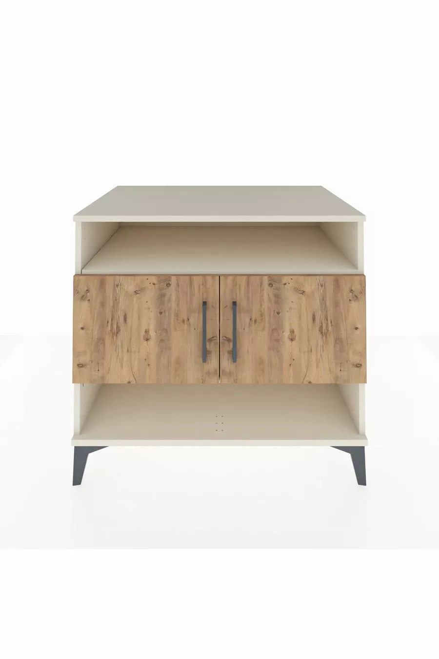 Commode Kronos 3 étagères 2 portes Pierre de Lune-Pin