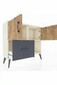 Commode Arges à 2 étagères, 1 tiroir, 2 portes, Pierre de lune-Pin/Anthracite