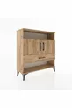 Commode Arges 3 étagères, 1 tiroir, 2 portes, pin-pin
