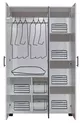 Lits superposés, lits superposés Aura avec lit, armoire à 3 portes + 2 matelas Comfort