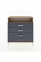Commode Arges à un seul étagère et 4 tiroirs en pin-anthracite