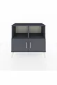 Commode Hyperion 2 étagères 2 portes Anthracite-Anthracite