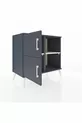 Commode Hyperion 2 étagères 2 portes Anthracite-Anthracite/Gris pierre