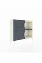 Commode Arges 2 étagères 2 portes Pierre de lune-Anthracite
