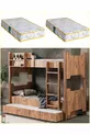 Lits superposés en profil MDF, lit superposé modulable Eurasia avec deux lits confort