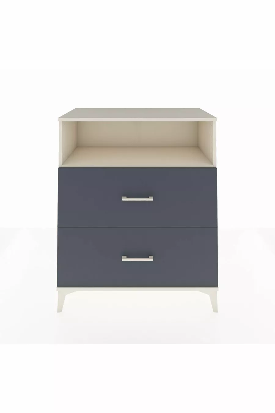 Commode Hyperion à une étagère et 2 tiroirs Pierre de lune-Anthracite