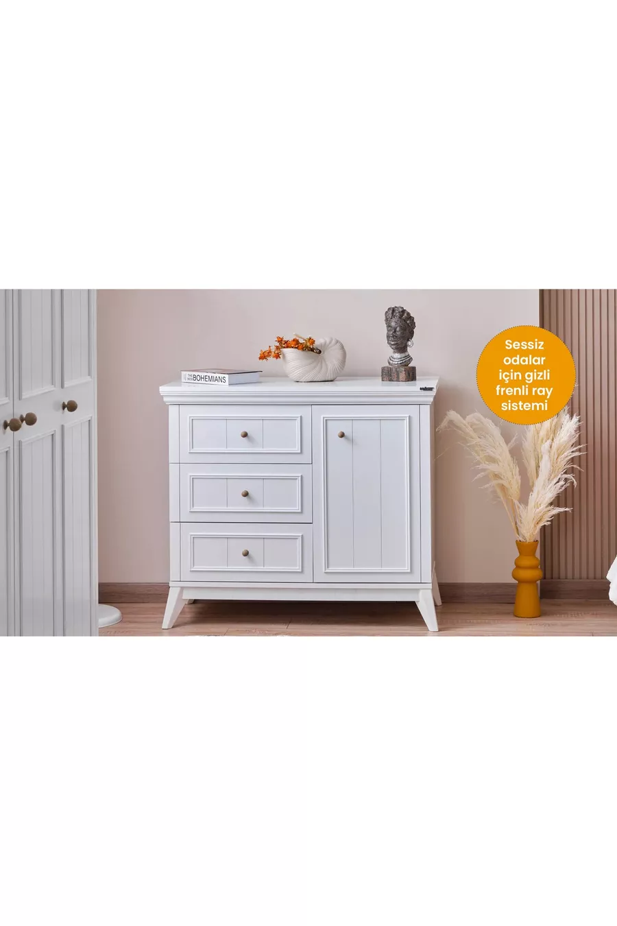 Chambre d'enfant Gloria (Armoire 3 portes + * Montessori + Commode avec portes)