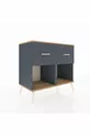 Commode Hyperion 2 tiroirs Anthracite-Sapin/Anthracite