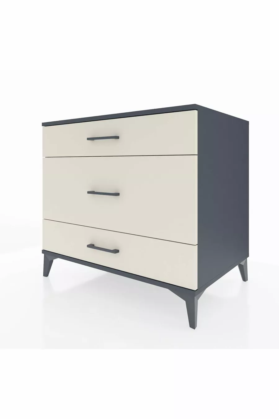 Commode Kronos 3 tiroirs Anthracite-Pierre de lune